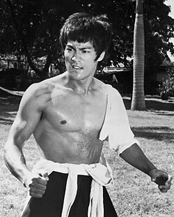 Bruce Lee as Chen Zhen in a film publicity photograph