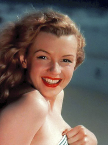 Studio portrait of a young Marilyn Monroe