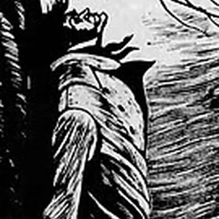 Heathcliff in Fritz Eichenberg's 1943 illustration for Wuthering Heights