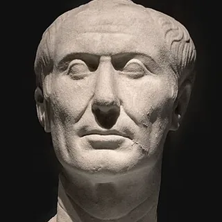 Sculpted bust depicting Julius Caesar