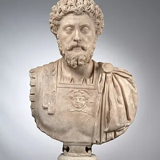 Sculpted bust depicting Marcus Aurelius